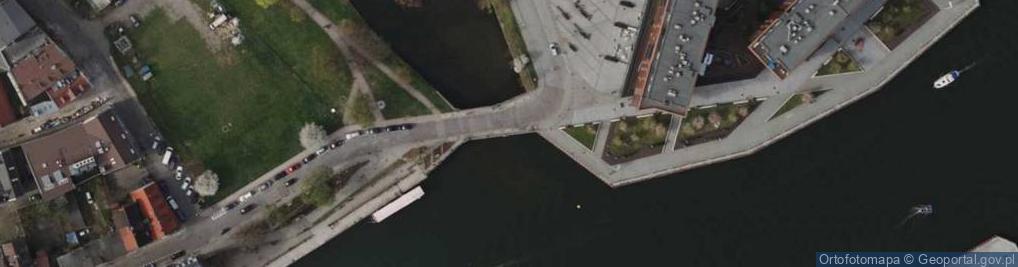 Zdjęcie satelitarne Ujście Kanału Raduńskiego do rz. Motława