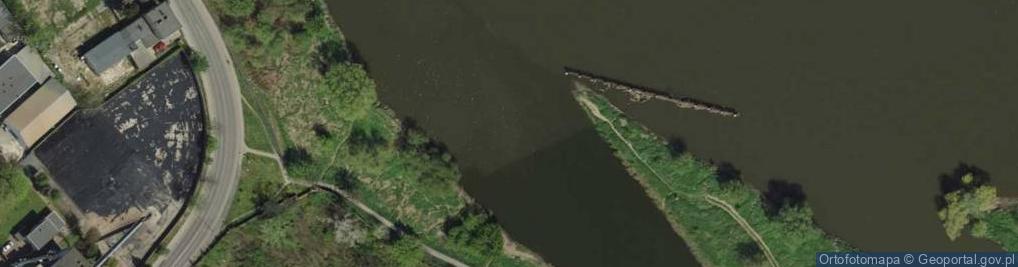 Zdjęcie satelitarne Ujście rz. Kanał do Śluzy do rz. Odra