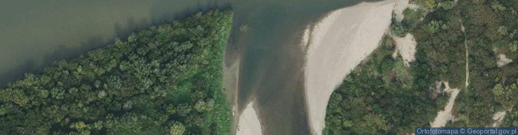 Zdjęcie satelitarne Ujście rz. Łacha do rz. Wisła