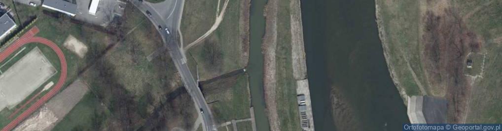 Zdjęcie satelitarne Ujście rz. Olszówka do rz. Odra