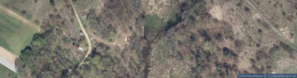 Zdjęcie satelitarne Ujście Świętego Strumienia do rz. Wisły