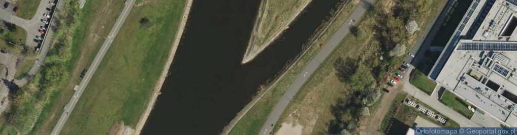 Zdjęcie satelitarne wlot Cybińskiego Kanału Ulgi- rz. Warta