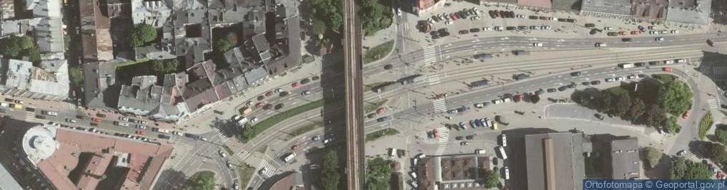Zdjęcie satelitarne Wiadukt kolejowy w Krakowie Grzegórzkach