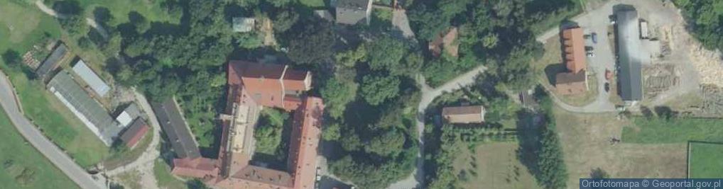 Zdjęcie satelitarne Opactwo Kościół p.w. Najświętszej Maryi Panny i św. Wojciecha