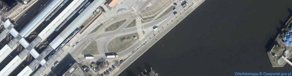 Zdjęcie satelitarne 0910 Wyspa Przymoście kładka Kępa Parnicka dawny Most Dworcowy Szczecin SZN