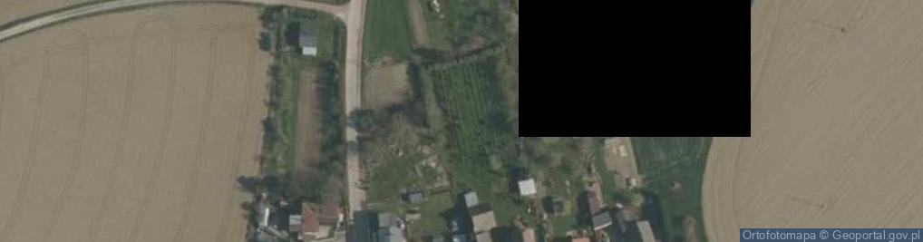 Zdjęcie satelitarne Bukow kolo Raciborza drewniana kaplica