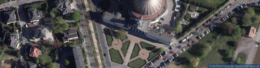 Zdjęcie satelitarne Bydgoszcz bazylika św Wincentego a Paulo zmierzch