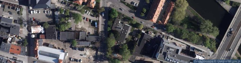 Zdjęcie satelitarne Bydgoszcz zamek rycina Augusta Wolffa 1600 r