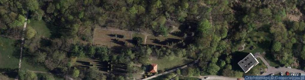 Zdjęcie satelitarne Cmentarz BB tablice wiosna