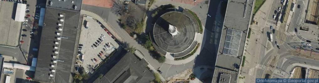 Zdjęcie satelitarne Dziś Iglica - kiedyś wieża górnośląska