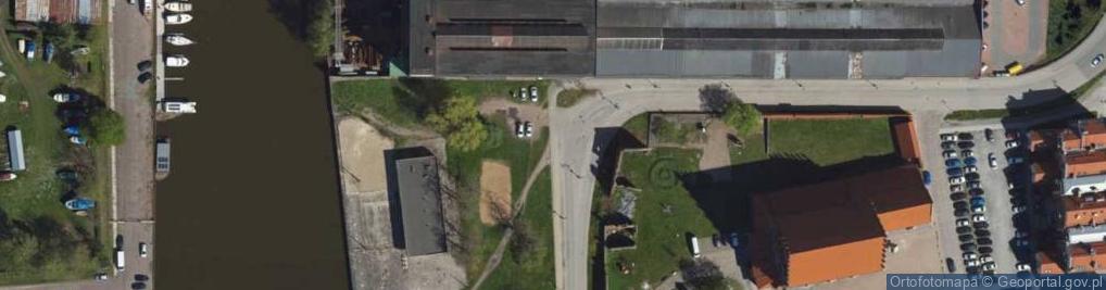 Zdjęcie satelitarne Elbląg, Wodna, Galerie EL, průčelí bývalého kostela