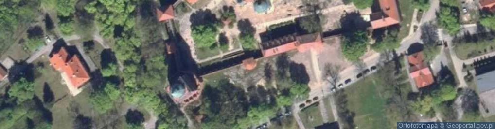 Zdjęcie satelitarne Frombork wahadlo Faucault w ruchu