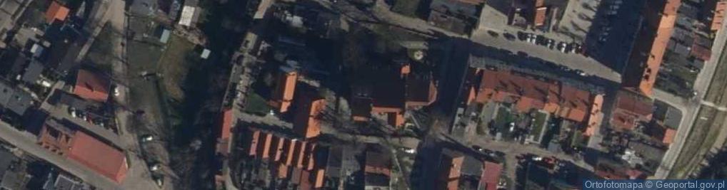 Zdjęcie satelitarne Gniew, Kursikowskiego, budova zničená za války II