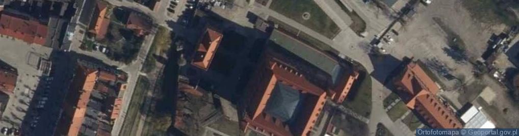 Zdjęcie satelitarne Gniew, pohled z hradu na město