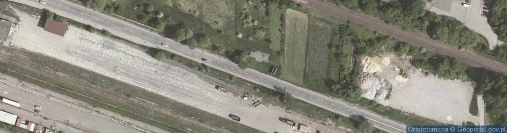 Zdjęcie satelitarne I WW, Austro-Hungarian fortifications-Krakow Fortress, ammunition shelter Dlubnia, Lowinskiego street, Nowa Huta,Krakow,Poland