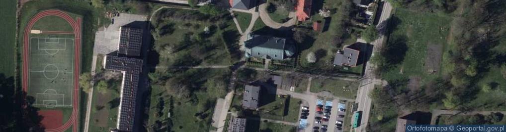Zdjęcie satelitarne Jaworze wieza kosciola EA