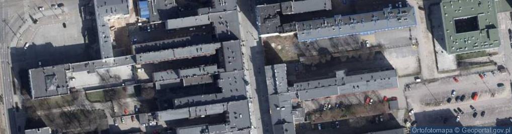 Zdjęcie satelitarne Kamienica przy ulicy Piotrkowskiej w Lodzi
