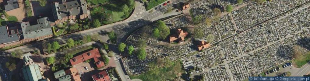 Zdjęcie satelitarne Katowice - Bogucice - Cmentarz - Tomaszewski