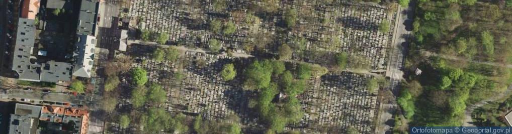 Zdjęcie satelitarne Katowice - Cmentarz - Grobowiec Korfantych
