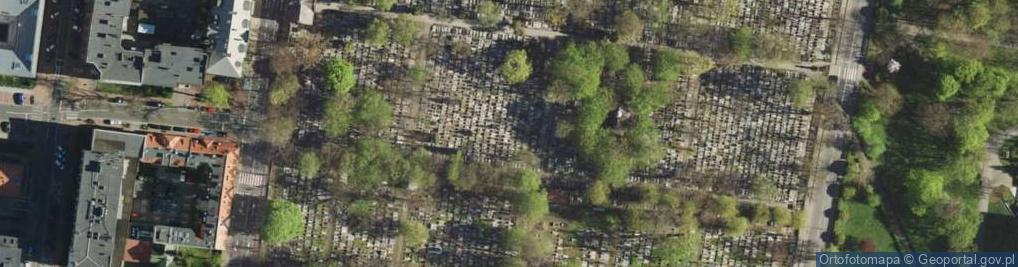 Zdjęcie satelitarne Katowice - Cmentarz przy ul. Francuskiej