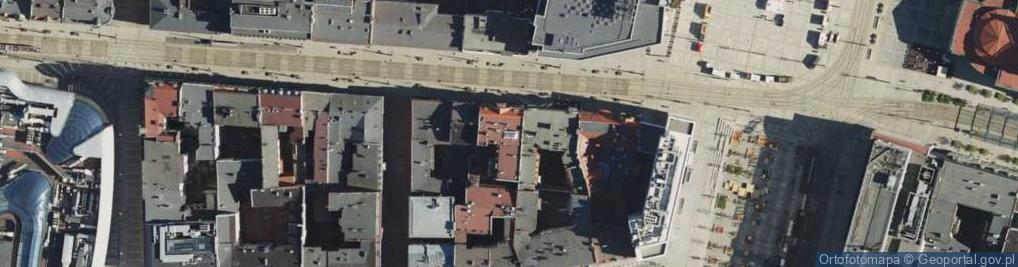 Zdjęcie satelitarne Katowice - Kamienica pod butem nocą