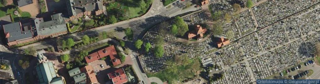 Zdjęcie satelitarne Katowice - Kaplica cmentarna w Bogucicach