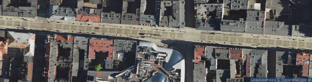Zdjęcie satelitarne Katowice, pěší zóna na ulici Stawowa