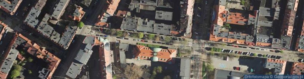 Zdjęcie satelitarne Katowice - Róg ul. Wita Stwosza i ul. Juliusza Ligonia
