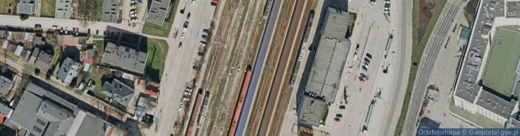 Zdjęcie satelitarne Kielce dawny dworzec kolejowy