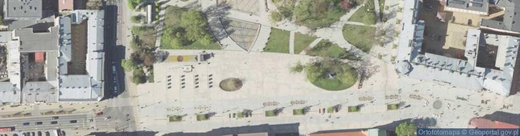 Zdjęcie satelitarne Kościół XX. Kapucynów i pomnik Unii Lubelskiej w Lublinie, Adam Lerue