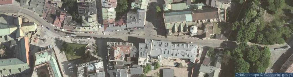 Zdjęcie satelitarne Krakov, Stare Miasto, ulice Dominikańska, tramvaj II