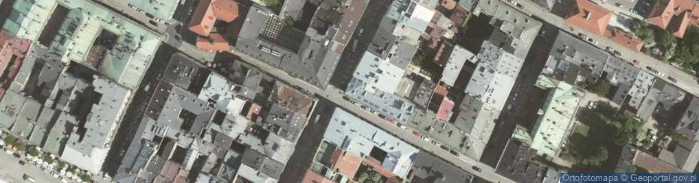 Zdjęcie satelitarne Krakov, Stare Miasto, ulice Floriańska
