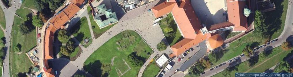 Zdjęcie satelitarne Krakov, Stare Miasto, Wawel, budovy hradu
