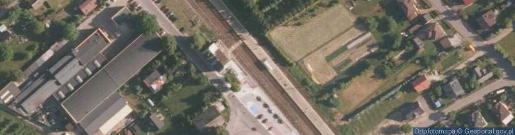Zdjęcie satelitarne Łodygowice Stacja Kolejowa