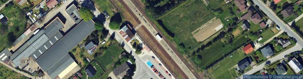 Zdjęcie satelitarne Łodygowice Stacja Kolejowa