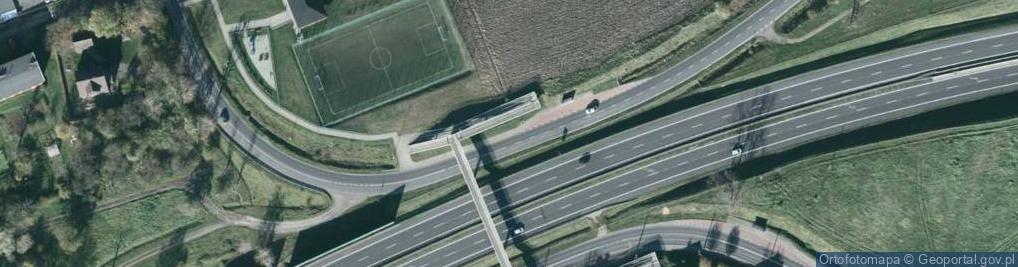 Zdjęcie satelitarne Międzyświeć kładka+szkoła