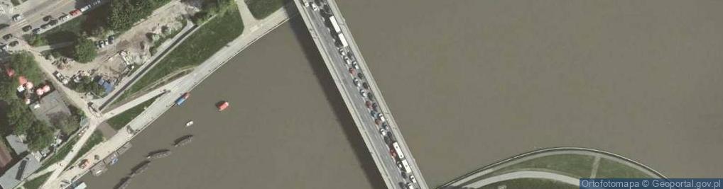 Zdjęcie satelitarne Most Dębnicki podczas powodzi 1997