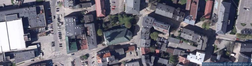 Zdjęcie satelitarne Oko opatrzności bozej w kosciele ewangelicko-augsburskim w Bielsku-Bialej pw Lutra