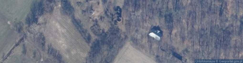 Zdjęcie satelitarne Podzamcze ruiny baszty