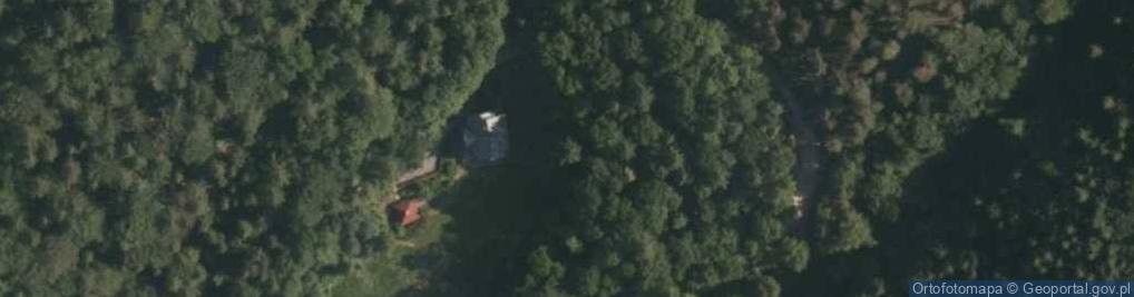 Zdjęcie satelitarne POL Brenna Ikona w kapliczce św. Hurberta przy Dworku Myśliwskim