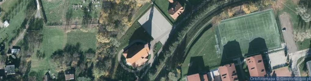 Zdjęcie satelitarne POL Skoczów Budowa nowego kościoła Matki Bożej Różańcowej