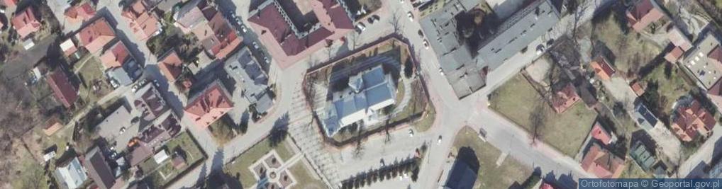 Zdjęcie satelitarne Polska Mielec zabytki kościół św Mateusza