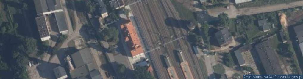Zdjęcie satelitarne Prabuty kolejowa wieża ciśnień