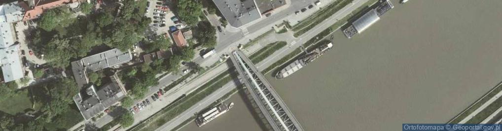 Zdjęcie satelitarne Przyczółek północny Mostu Podgórskiego w Krakowie