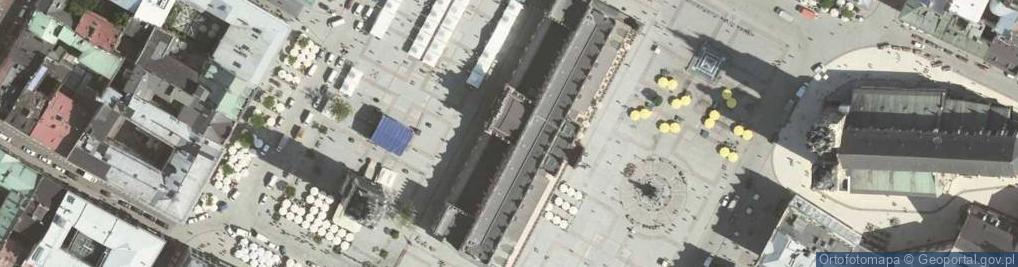 Zdjęcie satelitarne Rynek Glowny w Krakowie