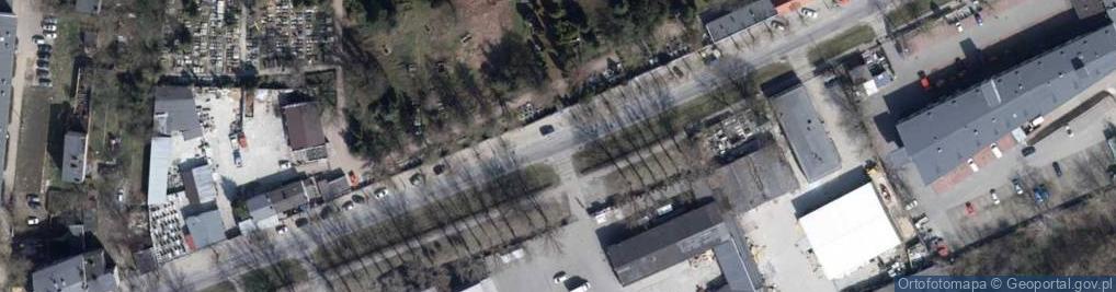 Zdjęcie satelitarne Stary Cmentarz Brama część Ewangelicka Łódź