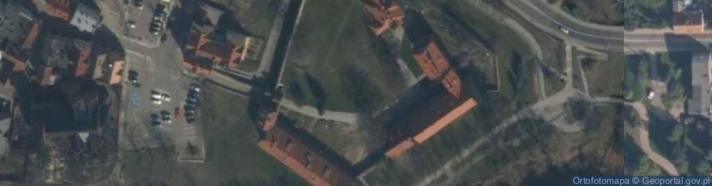Zdjęcie satelitarne Sztum mur zamkowy