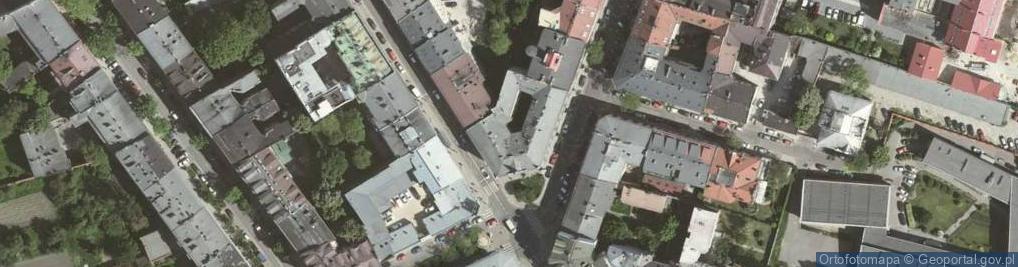 Zdjęcie satelitarne Tablica na domu przy ulicy Długiej w Krakowie