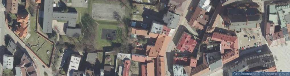 Zdjęcie satelitarne Tarnów, centrum města, okružní pěší zóna II