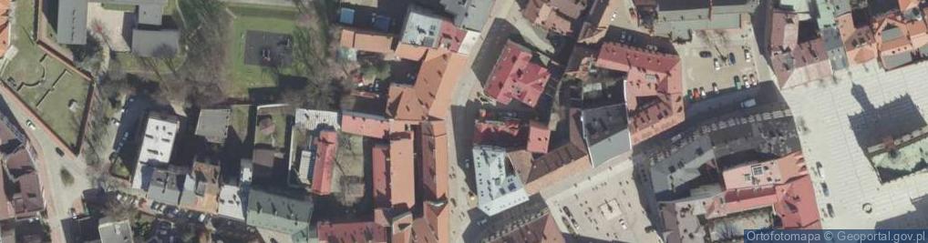Zdjęcie satelitarne Tarnów, centrum města, okružní pěší zóna